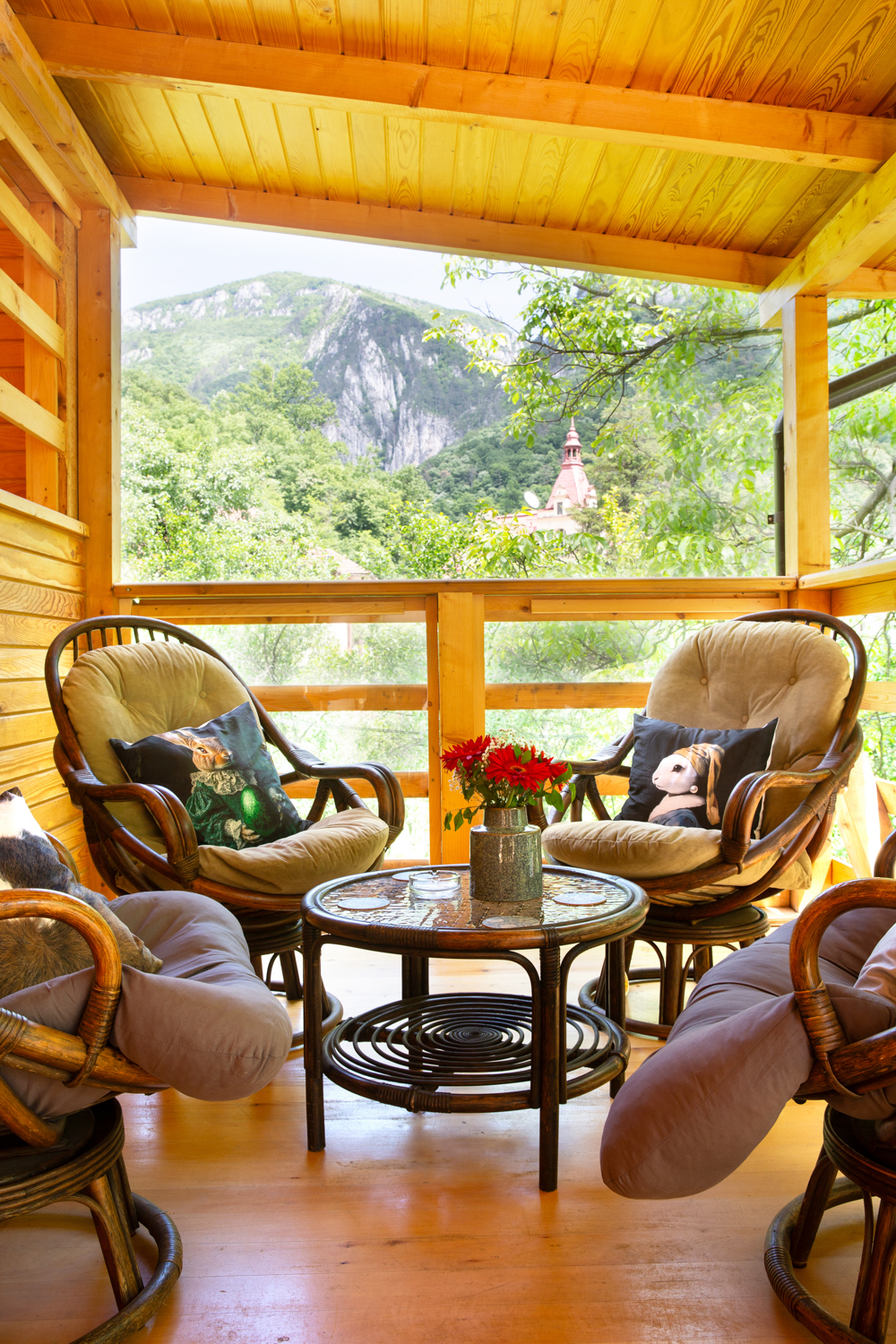 Evening terrace at Casa Decebal